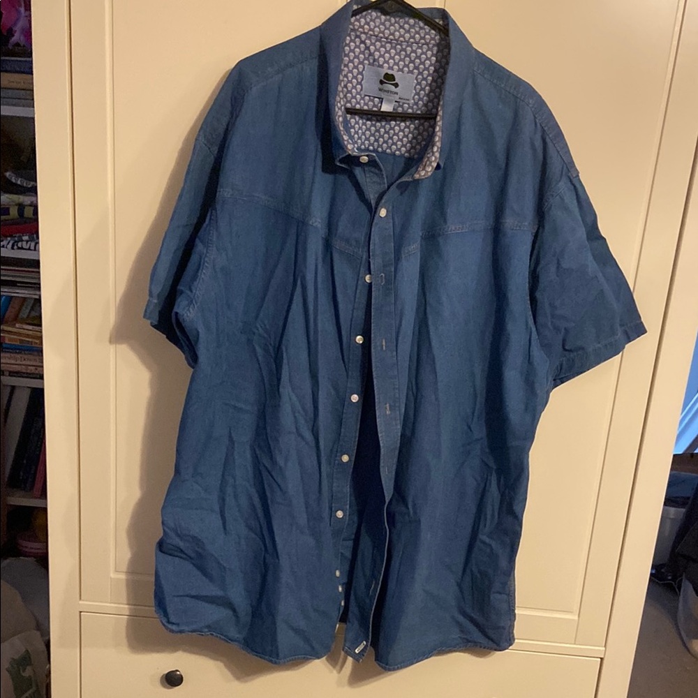 Men's Blue Casual Button Down Shirt